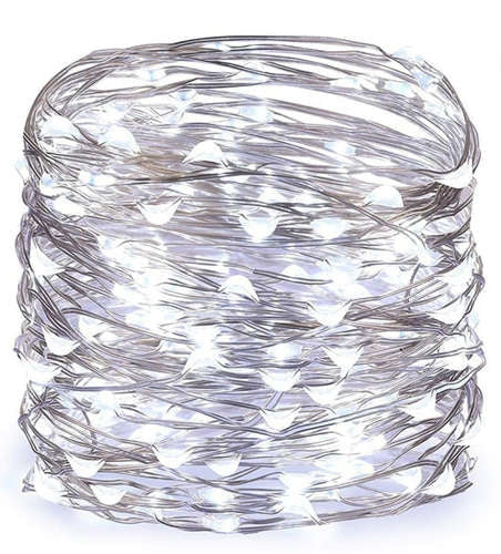 USB kalėdinės eglutės lemputės - 300 LED laidų, šaltai balta
