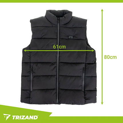 USB Heated Vest, 11 Zones, Unisex XL, 3 Heat Levels