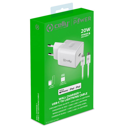 USB charger USB-C PD 20W + Lightning cable