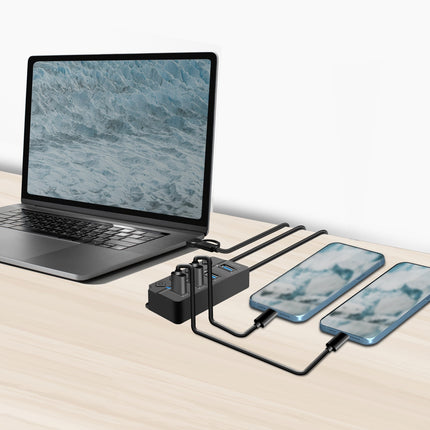 USB hub 4-port with separate On/Off buttons USB-C/USB-A in USB 3.2 Gen1