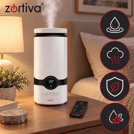 Ultrasonic Air Humidifier 4 L with Aromatherapy and Ionizer, Hygrostat, White