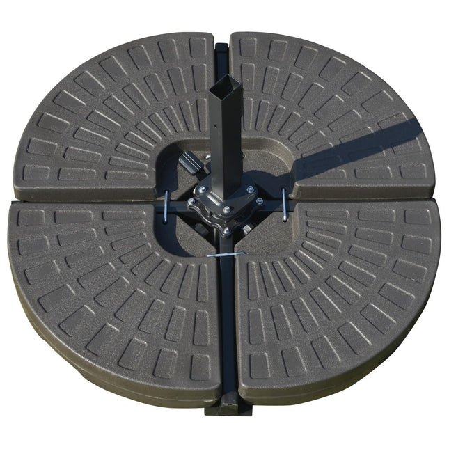 Skėčio stovas, užpildomas 17 kg vandens / 25 kg smėlio, HDPE, kavos spalvos, 100 x 100 x 10,5 cm