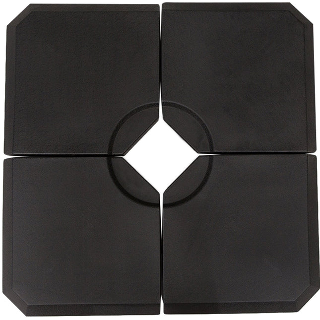 Skėčio svareliai, 4 vnt. Skėčio stovas, gali būti pripildomas 80 kg vandens arba 120 kg smėlio, HDPE, juodas, 100 x 100 x 9,5 cm