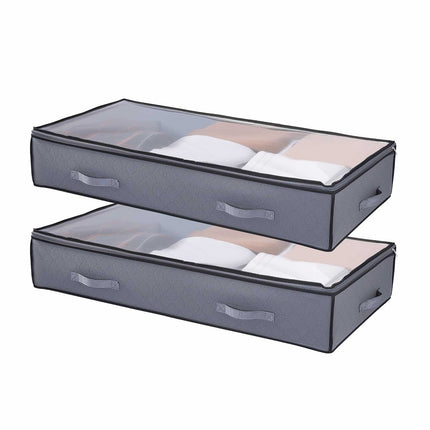 Under Bed Storage Containers, Clear Lids, 90L, 4-Pack