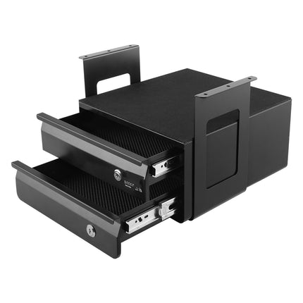 Under Desk Drawer, 13-Inch Wide, Lockable 2-Tier Steel
