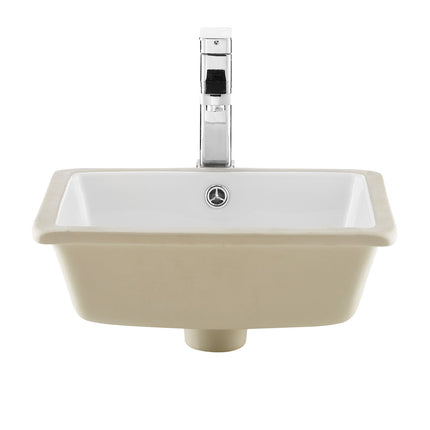 Undermount Bathroom Sink, 400 x 305 mm Ceramic, Overflow