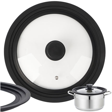 Universal 3-in-1 Glass Lid with Silicone Rim, 24/26/28cm