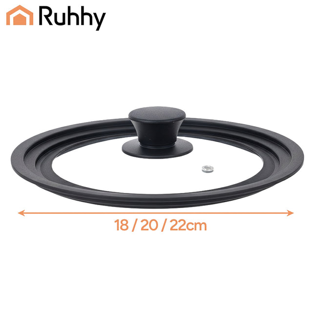 Universal 3-in-1 Silicone-Glass Lid for Pots 18/20/22cm