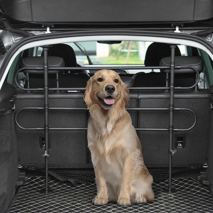 Universal Car Dog Guard with Two Telescopic Tubes, Height 60-105 cm, Black