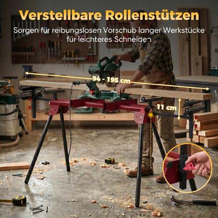 Universalus kampinio pjūklo stovas, sulankstomas, 150 kg keliamoji galia