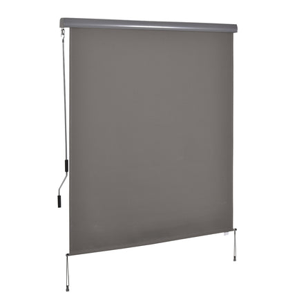 Vertikalus balkono markizinis uždangalas nuo vėjo ir privatumo, rankinis, poliesteris+aliuminis, pilkas, 160x250 cm