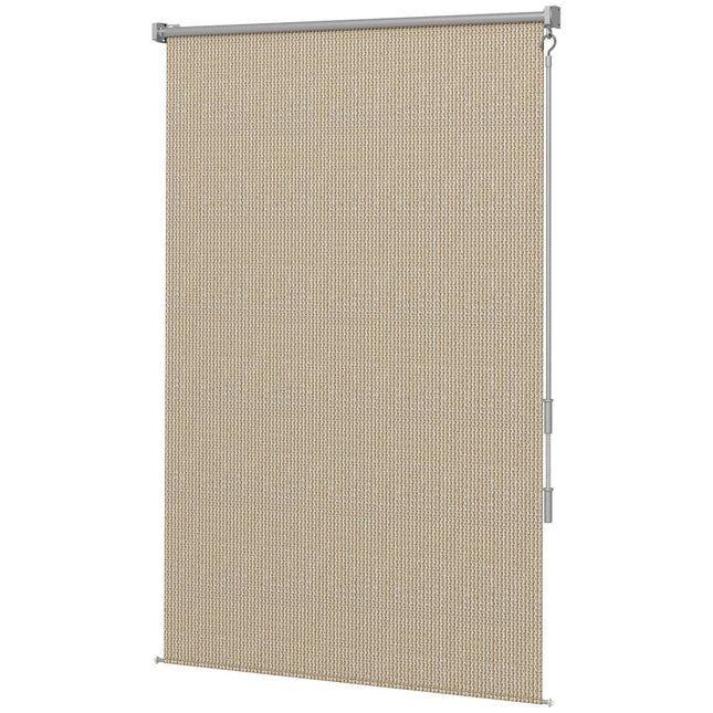 Vertikalus tentinis balkono roletas su rankiniu alkūniniu velenu, 120 x 185 cm lauko roletas, užtemdantis roletas, privatumo ekranas paviljonui, sodui, smėlio spalvos