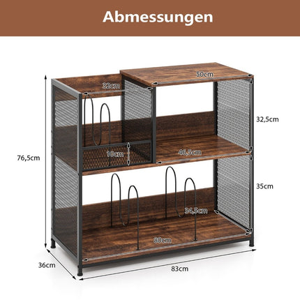Vinyl Record Stand, 3-Tier, Holds 300 Albums, Removable Dividers