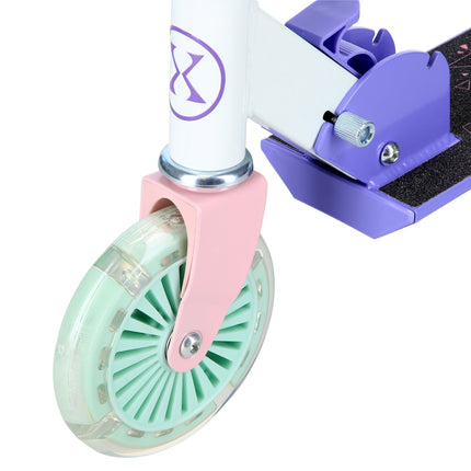 Violetinis paspirtukas su ratukais, 120 mm ratukais, reguliuojamo aukščio