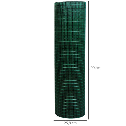 Pelėsių apsauginis tinklelis nuo paukščių, viela ir tinklelis, lankstus, PVC, tamsiai žalias, 0,9 x 30 m, apsauginis tinklelis