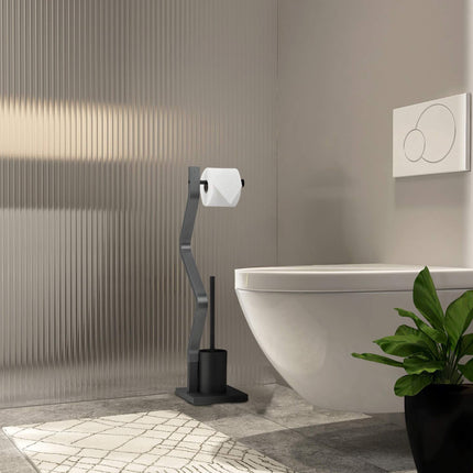 WC kėdė juoda/pilka