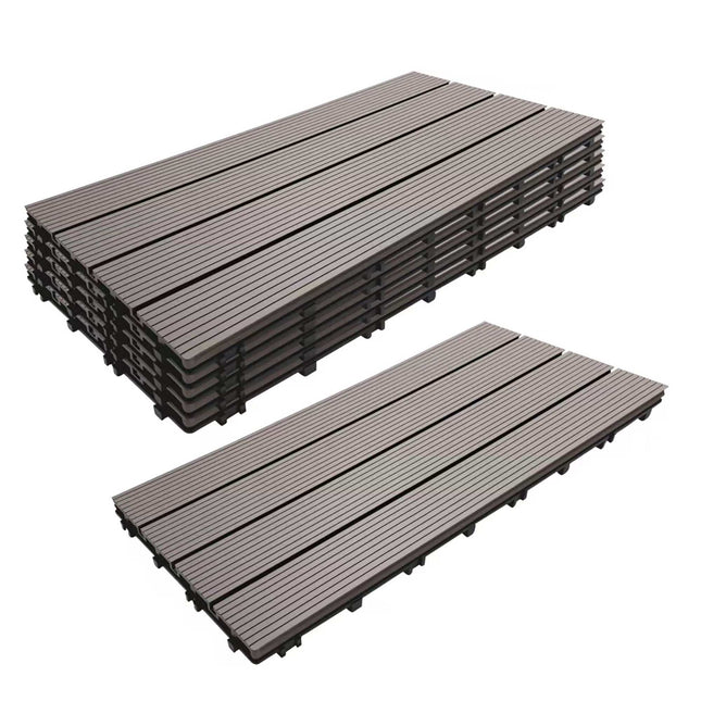 WPC sujungiamos grindų plytelės 60x30 cm, neslidžios, atsparios oro sąlygoms