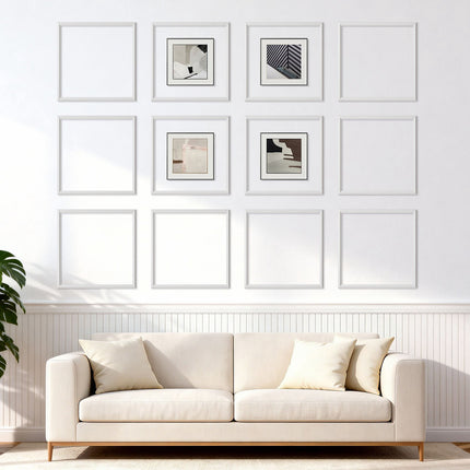 Wainscoting Panels Kit, 12 Pack 51 x 51 cm, Paintable