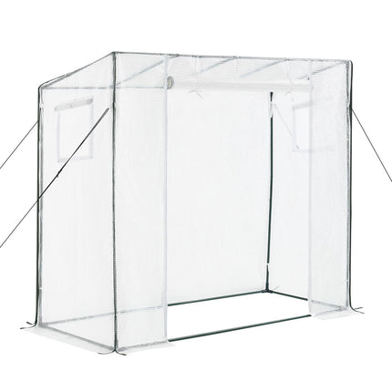 Walk-In Greenhouse 195 x 77 x 168 cm, 2 Windows, PE Cover