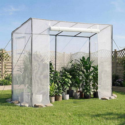 Walk-In Greenhouse 195 x 77 x 168 cm, 2 Windows, PE Cover