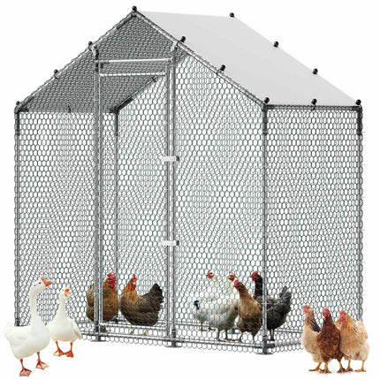 Walk-In Metal Chicken Coop 2 x 1 x 2 m, PE Cover