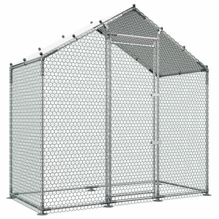 Walk-In Metal Chicken Coop 2 x 1 x 2 m, PE Cover