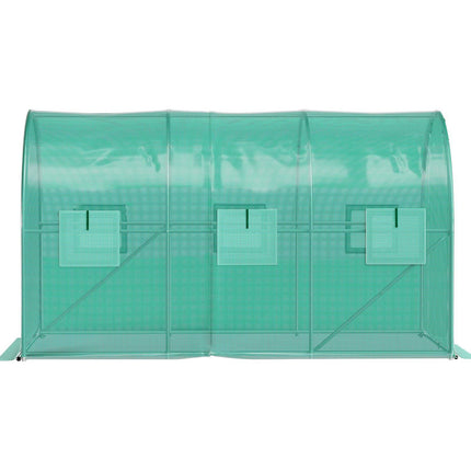 Walk-In Tunnel Greenhouse 12x7x7 ft, 2 Doors, 6 Windows
