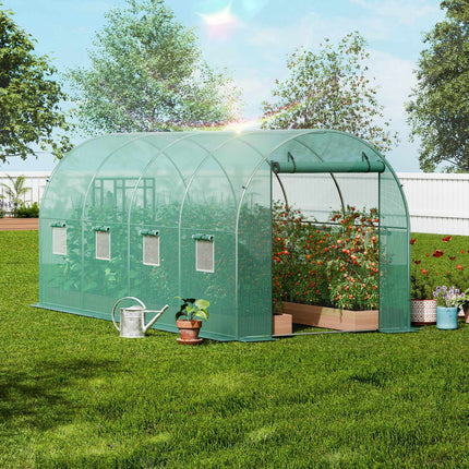 Walk-In Tunnel Greenhouse 14.6x6.4ft, 8 Windows