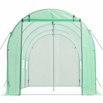 Walk-In Tunnel Greenhouse 15x7x7 ft with Watering System