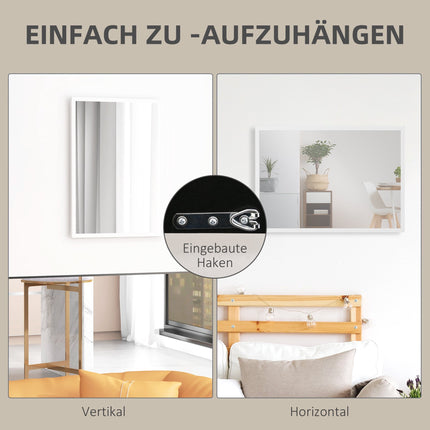 Sieninis veidrodis 50x70 cm, MDF rėmas, lengvai montuojamas