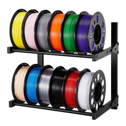 Wall-Mount Filament Storage Rack, 2-Tier Holds 12 Spools