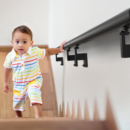 Wall Mount Stair Handrail 7 ft, Aluminum Alloy, 440 lb