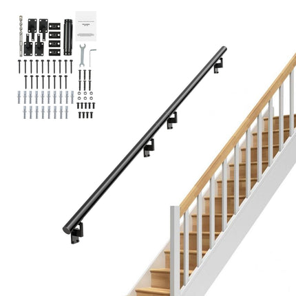 Wall Mount Stair Handrail 7 ft, Aluminum Alloy, 440 lb