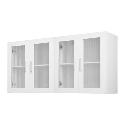 Wall-Mounted Laundry Storage Cabinets, Set of 2, 4-Door