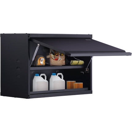 Wall-Mounted Metal Storage Cabinet, Adjustable Shelf, Lock