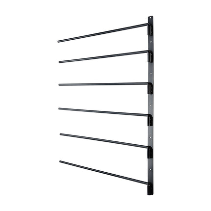 Wall Mounted Saddle Rack, 6 Tier, Swing Out, Carbon Steel, Black