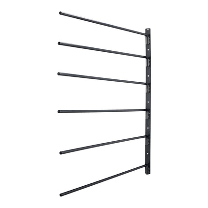 Wall Mounted Saddle Rack, 6 Tier, Swing Out, Carbon Steel, Black