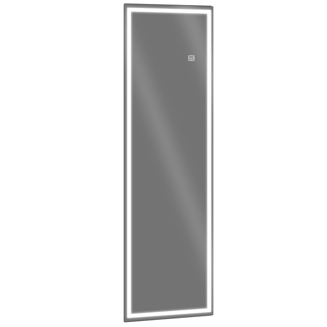 Sieninis veidrodis 120 x 40 cm per visą ilgį su LED apšvietimu, 3 šviesos spygliais, stačiakampis veidrodis su jutikliniu jungikliu, atminties funkcija miegamajam, vonios kambariui