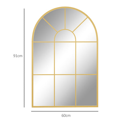 Gold decorative wall mirror - 91 x 60 cm, metal frame