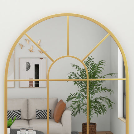 Gold decorative wall mirror - 91 x 60 cm, metal frame