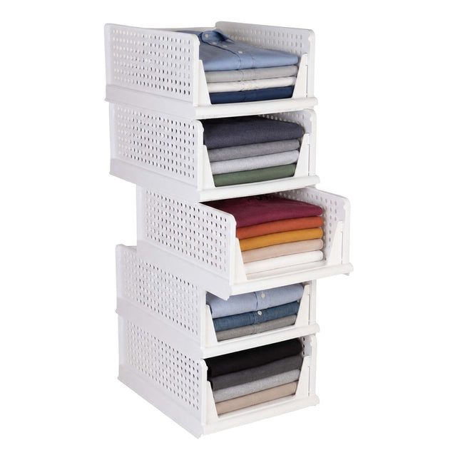 Spintelių organizatorių rinkinys, 5 sudedamos baltos dėžutės