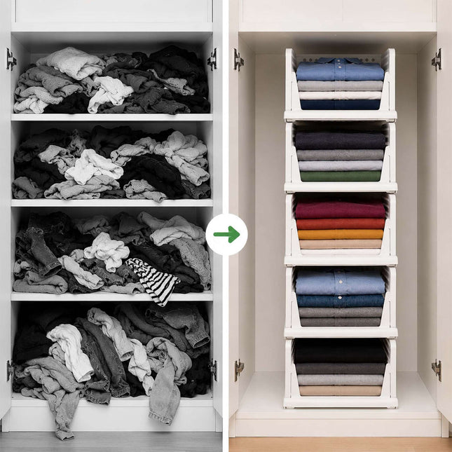 Spintelių organizatorių rinkinys, 5 sudedamos baltos dėžutės