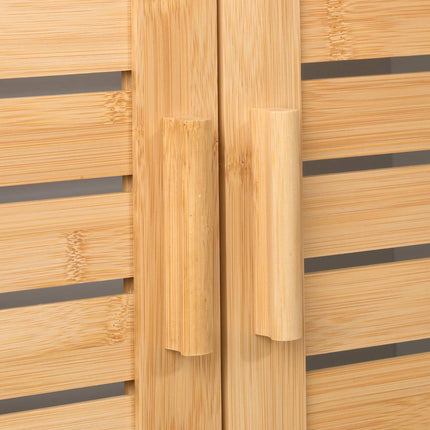 Washbasin cabinet with bamboo doors