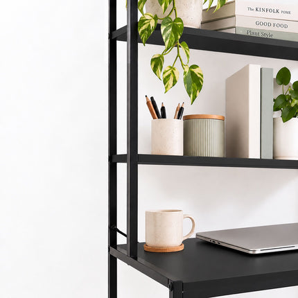 Washing Machine Shelf with 3 Shelves, 161 x 66 x 40 cm, Black