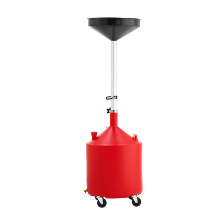 Waste Oil Drain Tank, 18 Gallon, Adjustable Height, Wheels