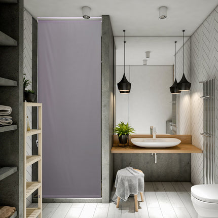 Water-Repellent Bathroom Roller Blind, Grey, Space-Saving