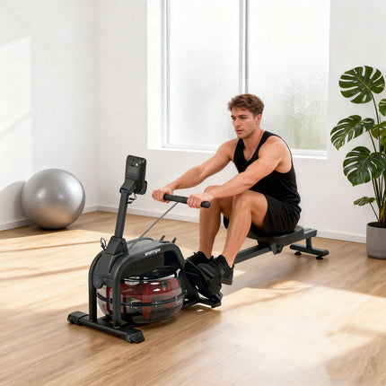 Vandens irklavimo treniruoklis, 6-11 l bakas, LCD ekranas, 135 kg talpa