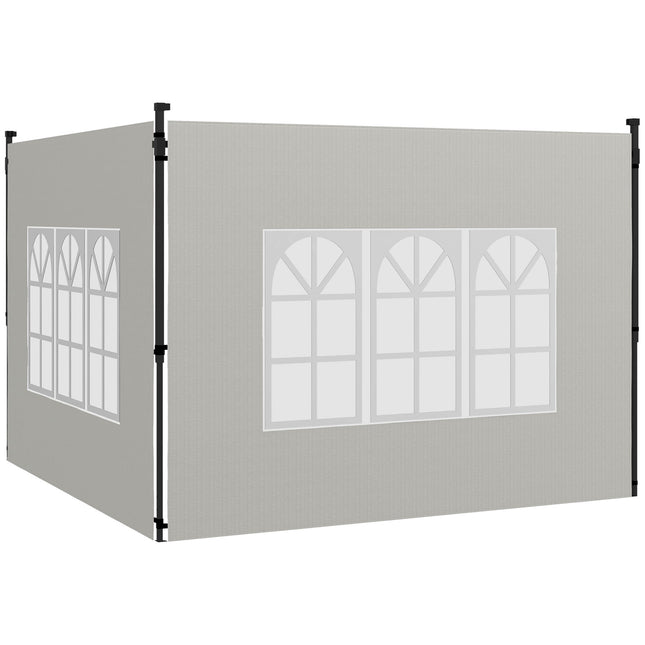Vandeniui atsparios pavėsinės šoninių sienų komplektas, 3x3/3x6m, baltas