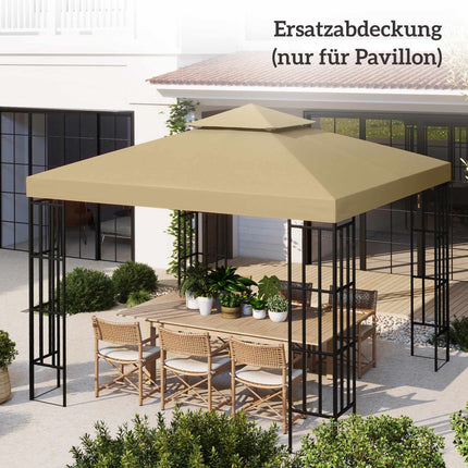 Vandeniui atsparus paviljono stogas 3x3m, dviguba ventiliacija, smėlio spalvos