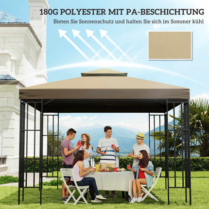 Vandeniui atsparus paviljono stogas 3x3m, dviguba ventiliacija, smėlio spalvos